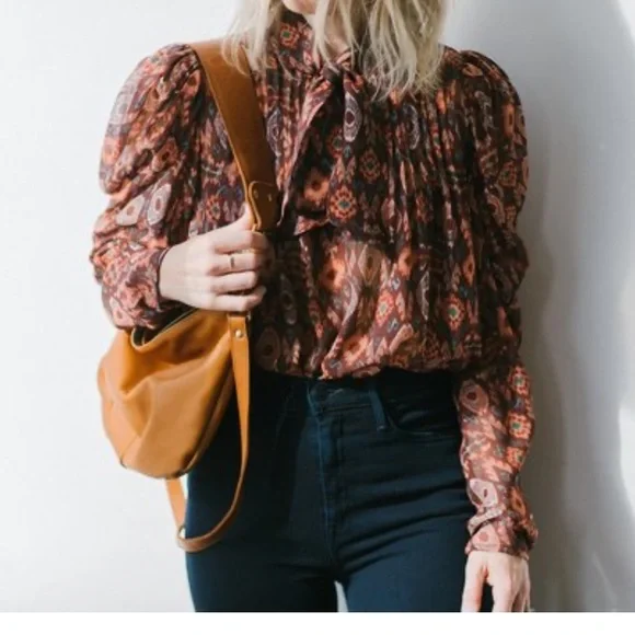 NWT $425 Ulla Johnson 100% Silk Ada Garnet Blouse Shirt - Picture 5 of 10